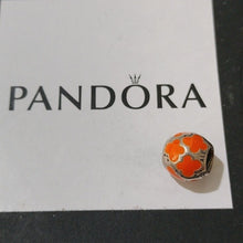 Load image into Gallery viewer, Pandora Retired Orange Enamel Butterfly with Sterling Silver Bead - 790438E04