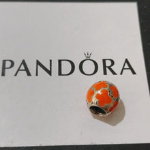 Load image into Gallery viewer, Pandora Retired Orange Enamel Butterfly with Sterling Silver Bead - 790438E04