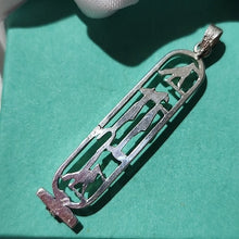 Load image into Gallery viewer, Egyptian Hieroglyphs ALEXA name Cartouche Pendant Sterling Silver & 14k