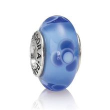 Load image into Gallery viewer, Pandora Retired Blue Flowers for You Murano Glass Bead - 790644