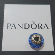 Load image into Gallery viewer, Pandora Retired Blue Flowers for You Murano Glass Bead - 790644