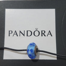 Load image into Gallery viewer, Pandora Retired Blue Flowers for You Murano Glass Bead - 790644