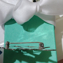 Load image into Gallery viewer, Vintage Siam Sterling Silver Niello Green Enamel Brooch Thai Mekkala Goddess