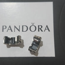 Load image into Gallery viewer, Pandora Retired Sterling Silver BRAIDED Bead Clips, Set Of 2, 791774