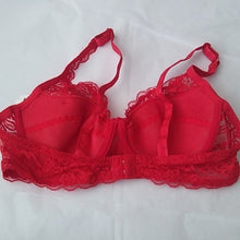Load image into Gallery viewer, GYCL Ultrathin Underwire Push Up 3/4 Lace Bra, Red size Large 38B