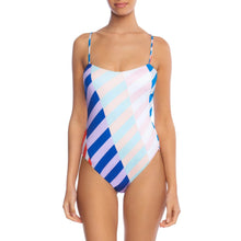 Load image into Gallery viewer, Bikini Lab Women's Sweetheart One Piece Swimsuit, Multi Biased Stripe, Medium