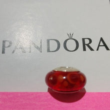 Load image into Gallery viewer, Pandora Retired Sterling Silver Red Bubbles Murano Glass Bead - 790690
