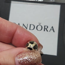 Load image into Gallery viewer, Pandora Love Me Black Mother of Pearl Hearts Charm 925 ALE 790398mpb
