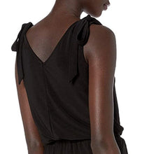 Load image into Gallery viewer, LAUNDRY BY SHELLI SEGAL womens Matte Jersey Shoulder Tie Jumpsuit, Black size 4