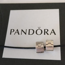 Load image into Gallery viewer, Pandora Retired Sterling Silver Smooth Plain Clips - 790138, Set of 2
