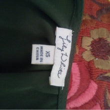 Load image into Gallery viewer, Lily White Wrap Style Sheer Polyester Career Blouse, Olive Green, Size XS