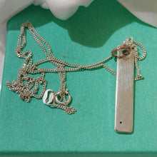 Load image into Gallery viewer, Sterling Silver & Diamond Roman Numeral True Wisdom Bar Necklace 18" Chain