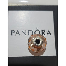 Load image into Gallery viewer, Pandora Retired Large Murano Glass Orange Blossoms Engraved VOLS Bead - 790751