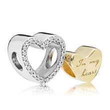 Load image into Gallery viewer, Pandora Shine In My Heart Charm with Clear Zirconia and Engraving - 767606CZ