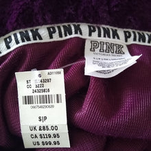 Load image into Gallery viewer, PINK Victoria's Secret 1/4 Zip Faux Fur Long Sleeved Jacket, Eggplant, Size Small