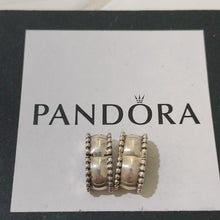 Load image into Gallery viewer, Pandora Sterling Silver 7" Snakechain Starter Bracelet w/2 Beveled Clips 790267
