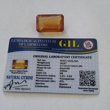 Load image into Gallery viewer, Natural Citrine Loose Gemstone Cushion Emerald Shape, 46.87 Carats Certi…