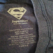 Load image into Gallery viewer, Boy's Superman Distressed Logo T-shirt, Navy, Large 10/12