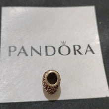 Load image into Gallery viewer, Pandora Retired Sterling Silver Pave Heart Bead with Red Zirconia - 791052CZR