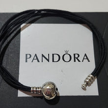 Load image into Gallery viewer, Pandora Multi-strand Black Fabric Bracelet w/ Sterling Silver Clasp - 590715CBK