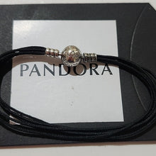 Load image into Gallery viewer, Pandora Multi-strand Black Fabric Bracelet w/ Sterling Silver Clasp - 590715CBK