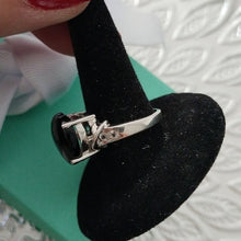 Load image into Gallery viewer, Sterling Silver 925 SC9S Onyx Heart Ring, Size 6
