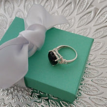 Load image into Gallery viewer, Sterling Silver 925 SC9S Onyx Heart Ring, Size 6