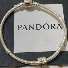 Load image into Gallery viewer, Pandora Sterling Silver 7.0" Starter Bracelet w/Faith, Hope + Love Charm 790119