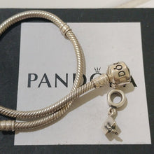 Load image into Gallery viewer, Pandora Sterling Silver 7" Snakechain Starter Bracelet w/ Graduation Cap 790270