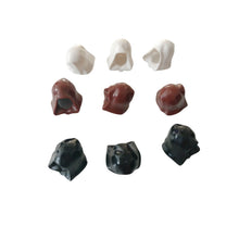 Load image into Gallery viewer, LEGO Reddish Brown, Black & White Hoods for Minifigure Star Wars Jedi, Set of 9