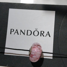 Load image into Gallery viewer, Pandora Retired Large Murano Glass Pink Blossoms Bead - 790753