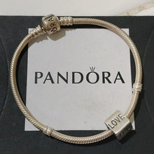 Load image into Gallery viewer, Pandora Sterling Silver 7.0" Starter Bracelet & I Love You Charm 790200 …