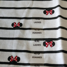 Load image into Gallery viewer, Disney Minnie Mouse Striped Icon V Neck Shirt Top, 4XL