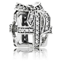 Load image into Gallery viewer, Pandora Sterling Silver All Wrapped Up Present Charm w Clear Zirconia - 791766cz
