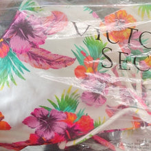 Load image into Gallery viewer, PINK Victoria's Secret White One-piece Ruched front swim suit, Vivid Flowers, XL