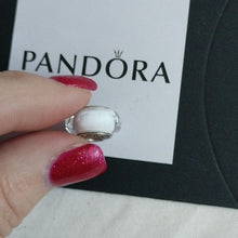 Load image into Gallery viewer, Pandora Sterling Silver White Fascinating Faceted Murano Glass Bead - 791070