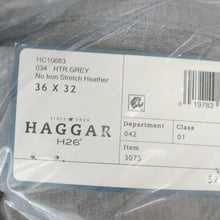 Load image into Gallery viewer, Haggar H26 No Iron Dress Khaki, Slim Fit Dress Pants, Heather Grey, size 36x32