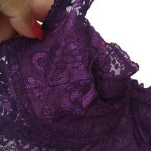 Load image into Gallery viewer, Purple Lace Push-up Bra, size small 34B
