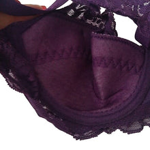 Load image into Gallery viewer, Purple Lace Push-up Bra, size small 34B