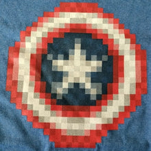 Load image into Gallery viewer, Marvel Avengers Capt. America Age of Ultron Pixelated T-Shirt, Blue Heather, 6/7