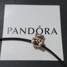 Load image into Gallery viewer, Pandora Sterling Silver It's A Girl Teddy Bear w/ Pink Ribbon Charm 791124en24