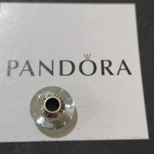 Load image into Gallery viewer, Pandora Ster Silver Mint Green Glitter Murano Engraved Cayman Charm - 791669