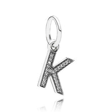 Load image into Gallery viewer, Pandora Sterling Silver Alphabet Letter K Dangle with Clear Zirconia - 791323cz
