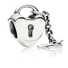 Load image into Gallery viewer, Pandora Heart Lock + Key 790971 Sterling Silver 925 ALE