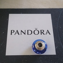 Load image into Gallery viewer, Pandora Murano Blue Bubbles Charm 790695 Sterling Silver 925 ALE
