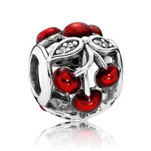 Load image into Gallery viewer, Pandora Sterling Silver Sweet Cherries Fruit Charm with Red Enamel - 791900en73