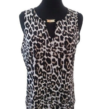 Load image into Gallery viewer, Calvin Klein Animal Print Sleeveless Keyhole Blouse, Medium