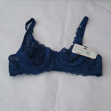 Load image into Gallery viewer, GYCL Ultrathin Underwire Push Up 3/4 Lace Bra, Navy Blue, size Large 38B