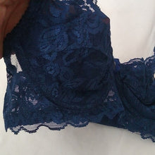 Load image into Gallery viewer, GYCL Ultrathin Underwire Push Up 3/4 Lace Bra, Navy Blue, size Large 38B