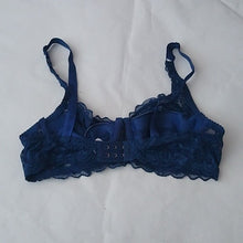 Load image into Gallery viewer, GYCL Ultrathin Underwire Push Up 3/4 Lace Bra, Navy Blue, size Large 38B